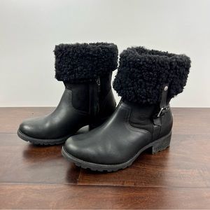 Black Ugg Bellvue 2 Leather Sheep Skin Boots